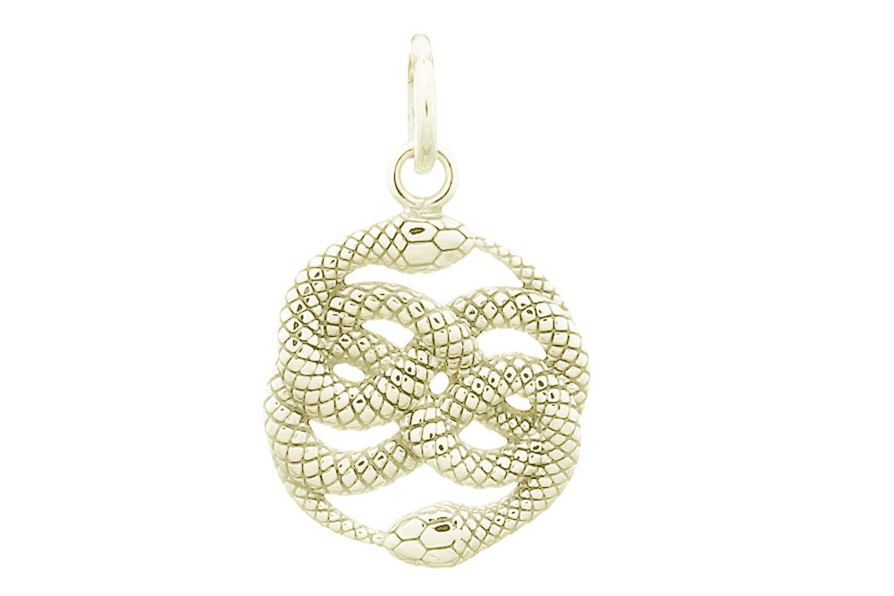 Colgante plata 925 serpientes entrelazadas 