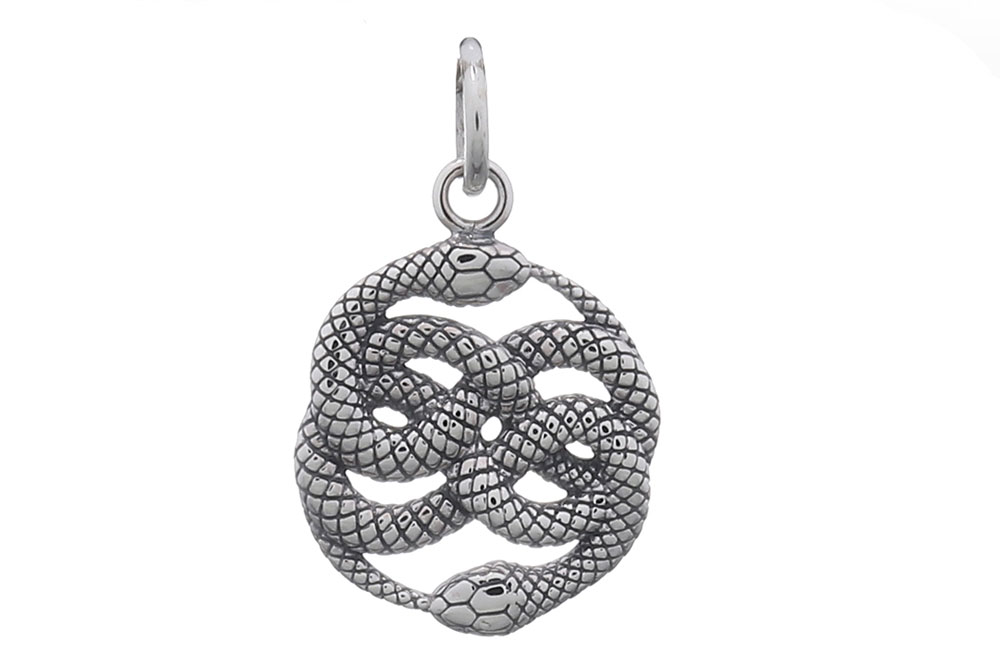 Colgante plata 925 serpientes entrelazadas 