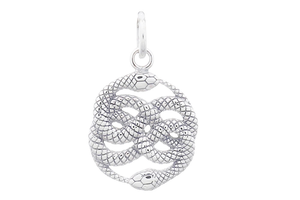 Colgante plata 925 serpientes entrelazadas 