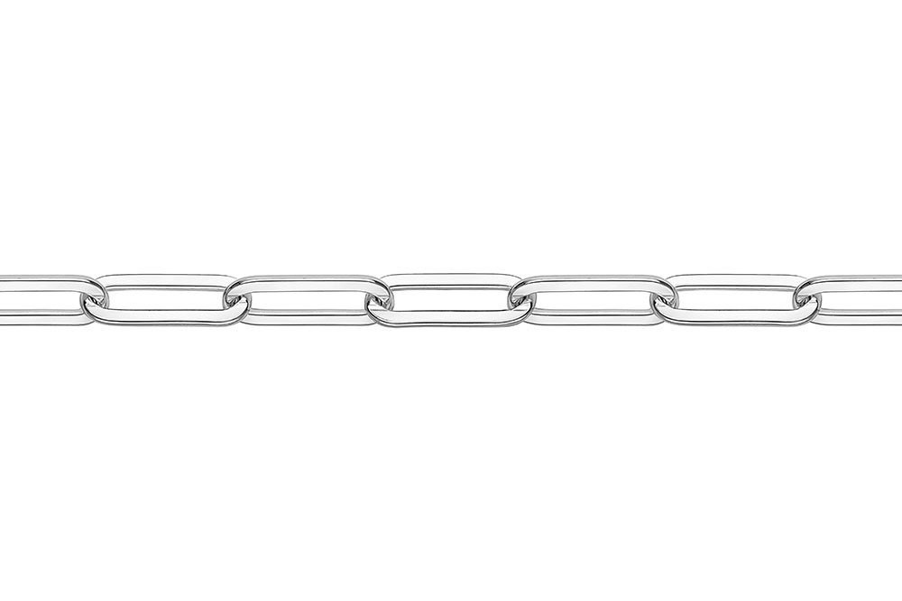 Sterling silver rectangle link chain by meter