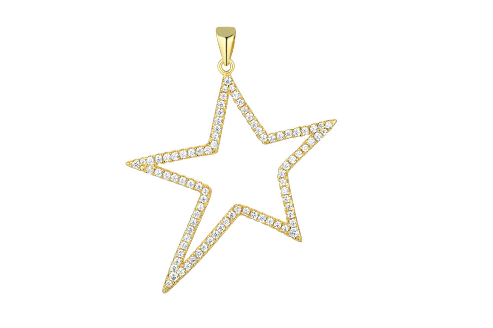 Sterling silver zirconia star pendant