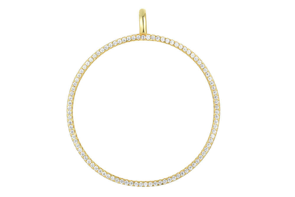 Colgante plata 925 circulo con zirconitas 