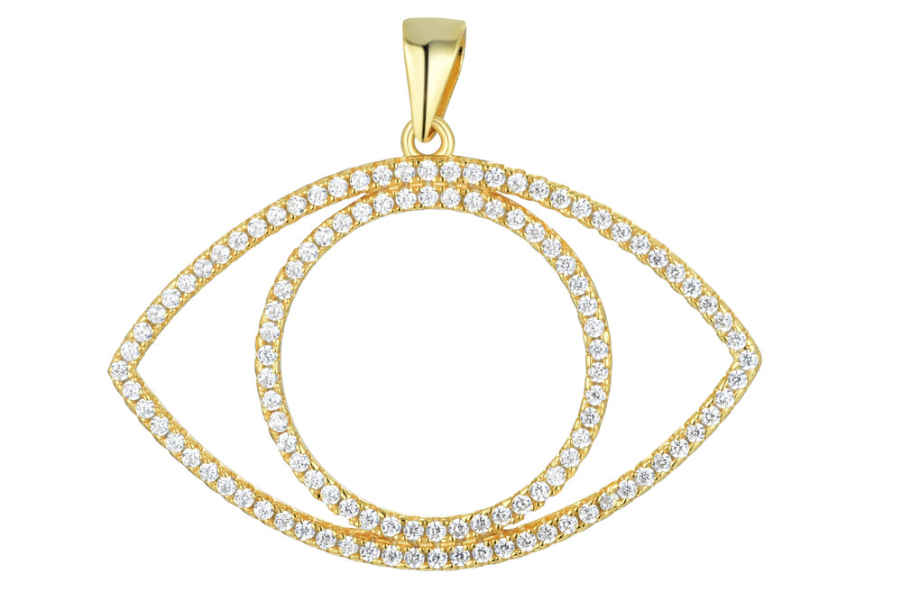 Sterling silver turkish eye zirconia pendant