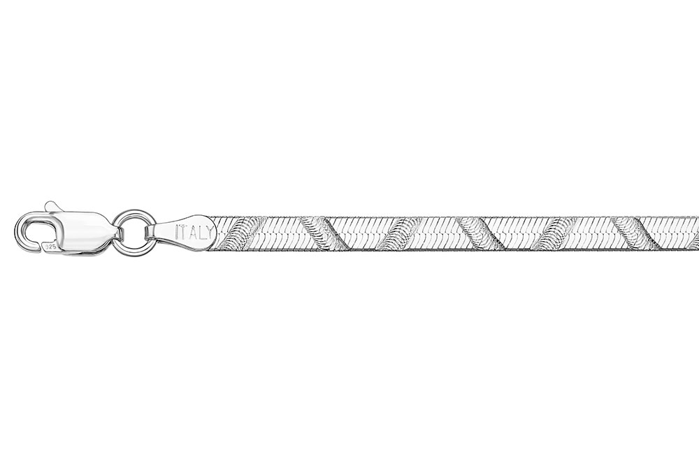 Pulsera plata 925 snake plana dibujo 040