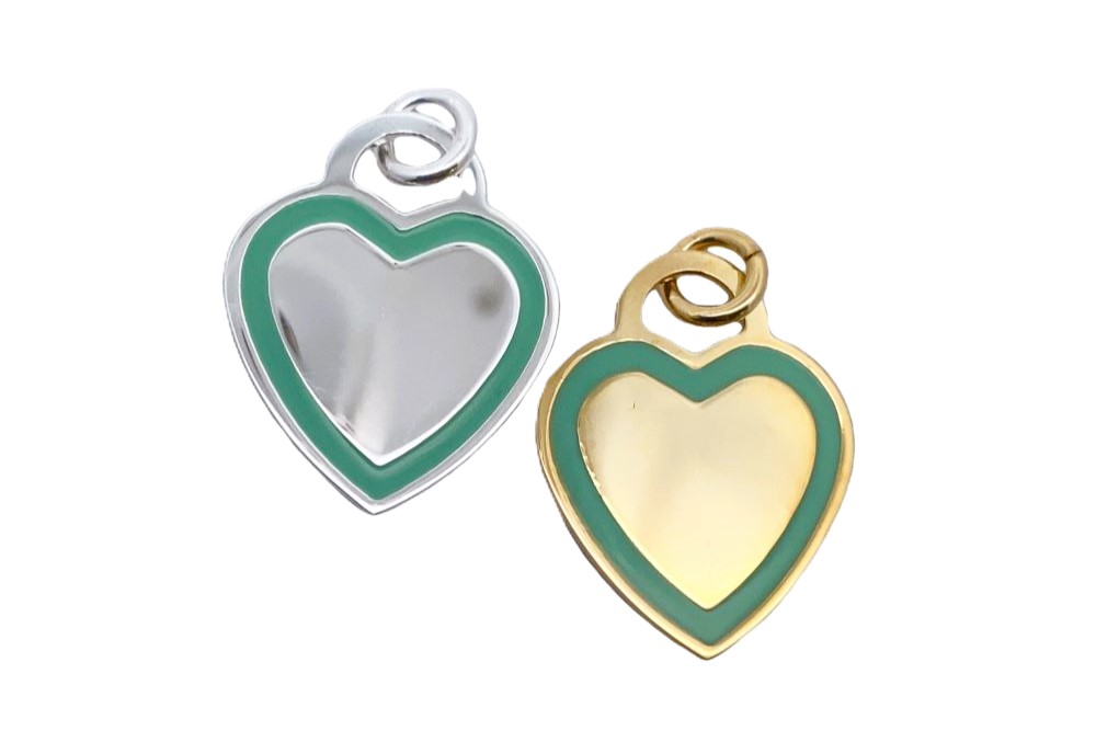 Colgante plata 925 corazón esmalte con anilla