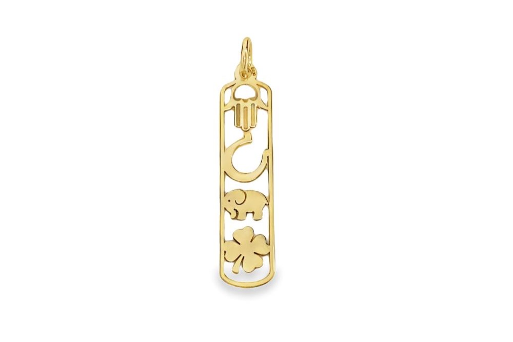 Sterling silver lucky symbols pendant