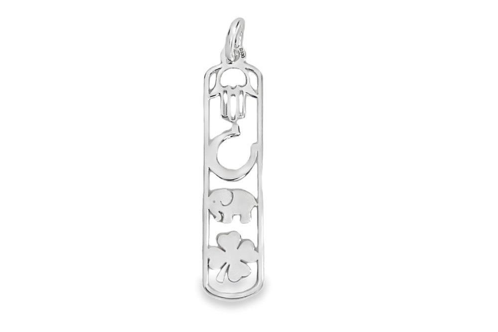 Sterling silver lucky symbols pendant