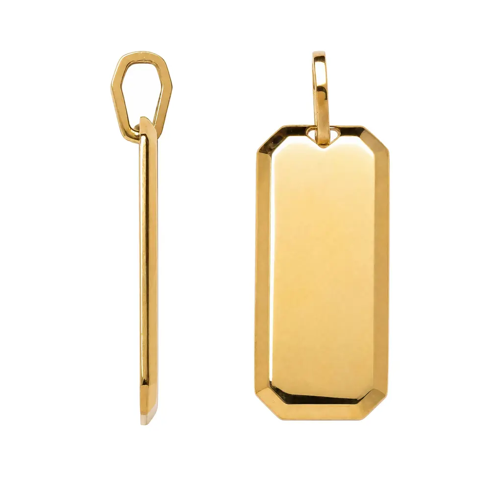 Colgante plata 925 placa rectangular borde biselado 