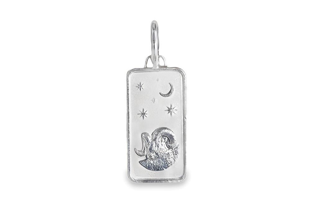 [15264PMAPLAR] Sterling silver horoscope pendant (Aries, Sterling silver)