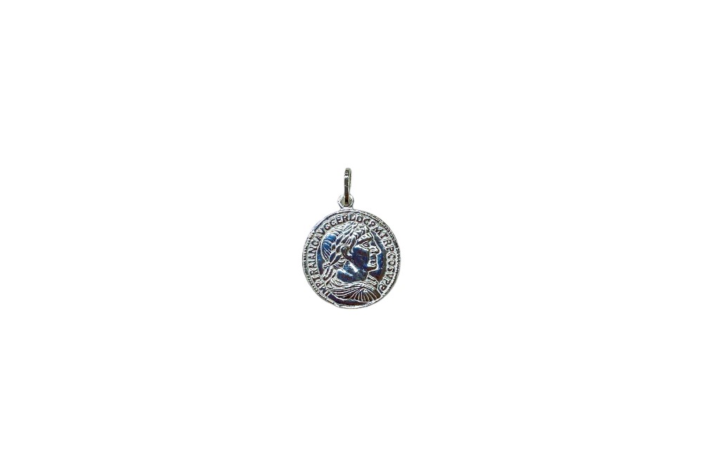[15360PE150PL] Colgante plata 925 moneda romana (15 mm , Plata)