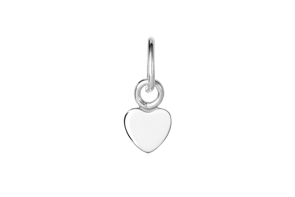 Colgante plata 925 mini placa charm corazon