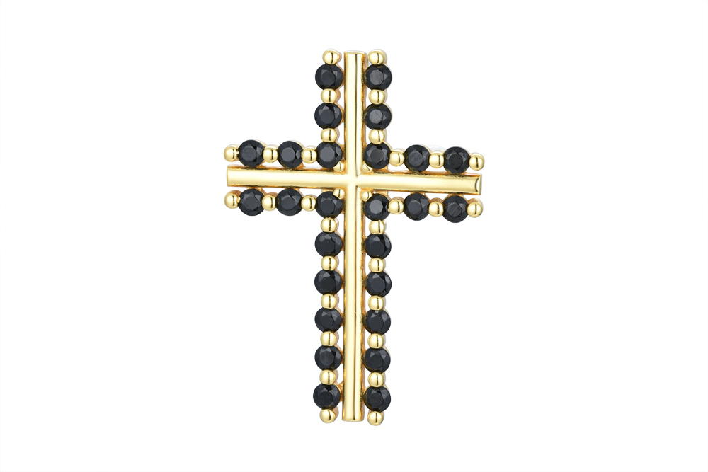 Sterling silver double zirconia cross pendant