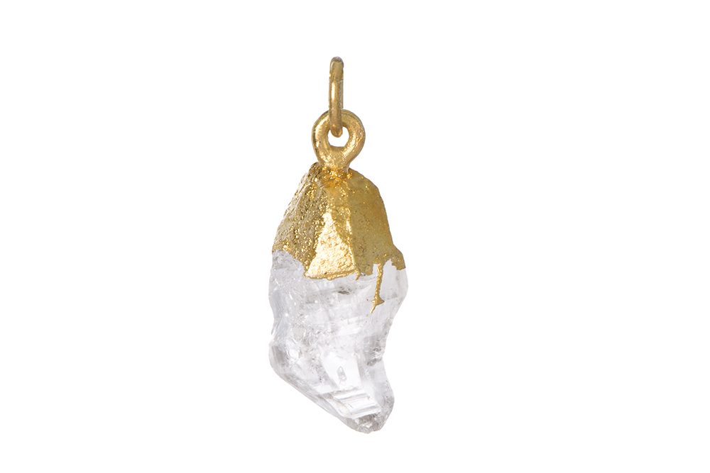 Sterling silver semi precious rough stone pendant