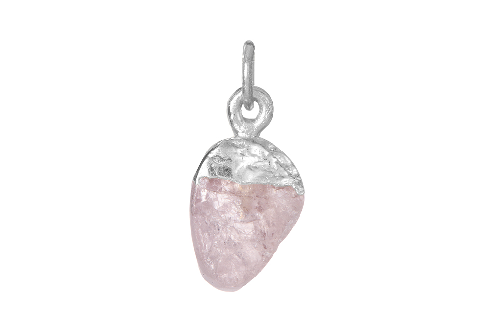 Sterling silver semi precious rough stone pendant