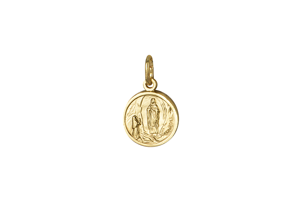 Sterling silver lourdes virgin medal pendant