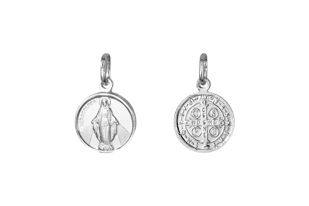 Colgante plata 925 medalla virgen milagrosa