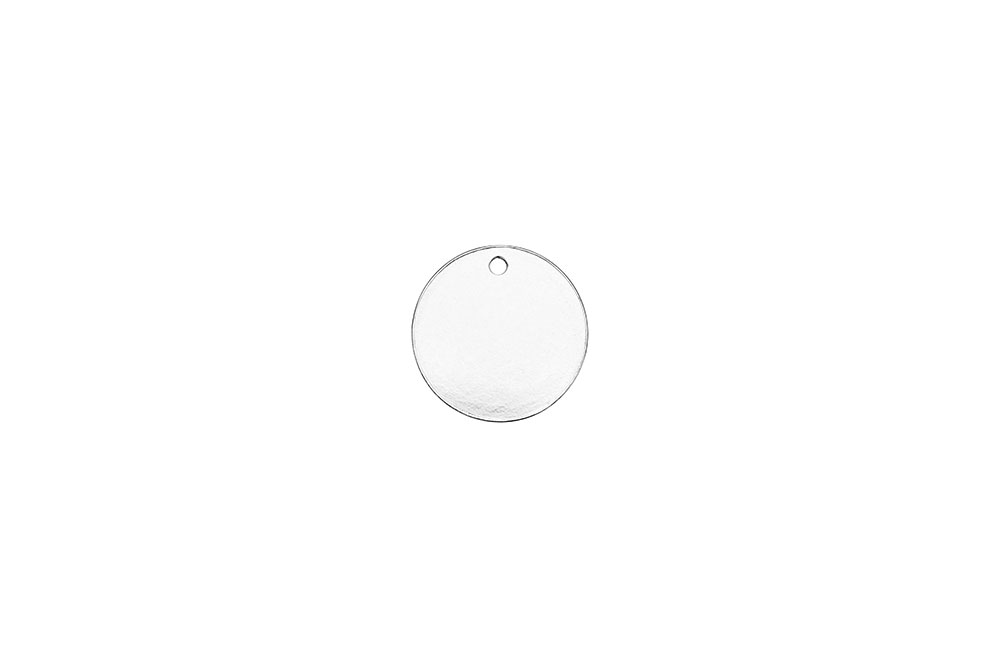 Sterling silver 12mm tag inside hole 1mm pendant