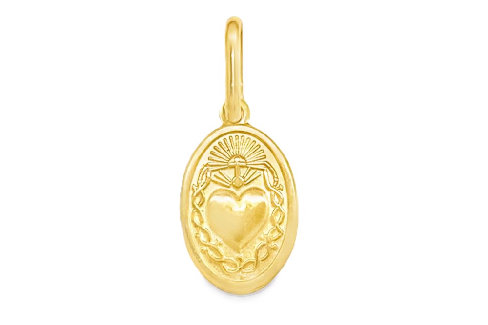 Sterling silver sacred heart pendant