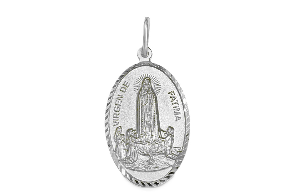Sterling silver fatima virgin pendant