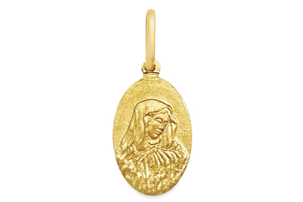 Colgante plata 925 medalla ovalada virgen 16x11mm