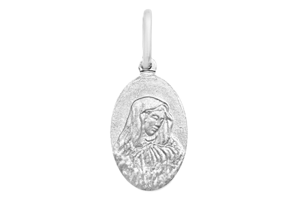 Colgante plata 925 medalla ovalada virgen 16x11mm