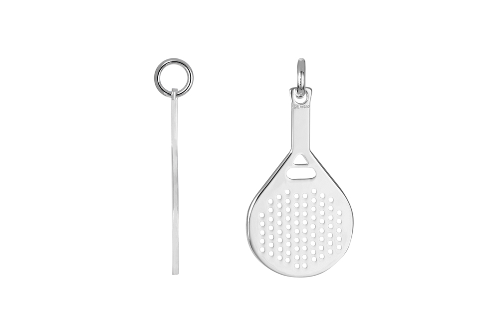 Sterling silver racket paddle pendant