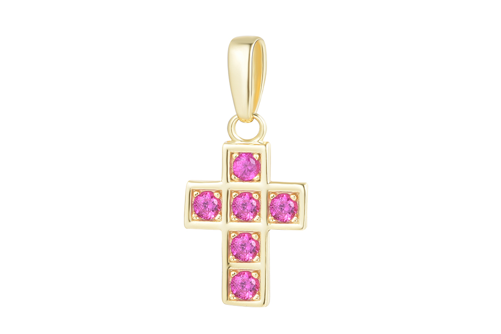 Sterling silver zirconia cross pendant