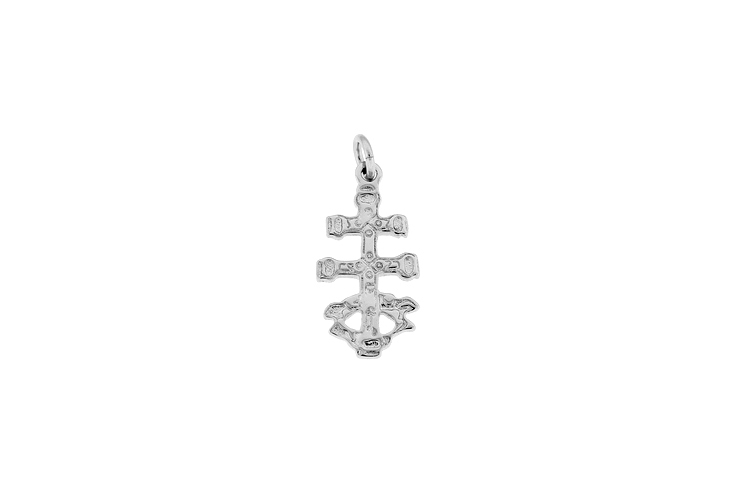 Colgante plata 925 cruz de caravaca con anilla