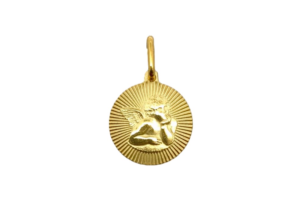 Sterling silver galloned medal little angel