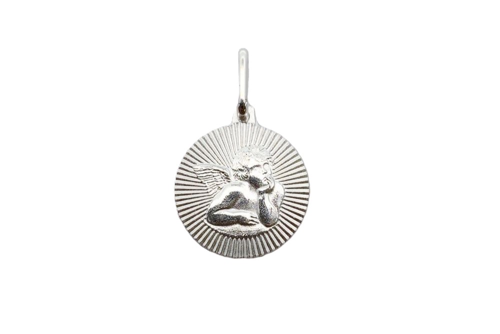 Sterling silver galloned medal little angel