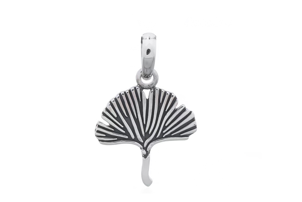 Sterling silver gingko pendant