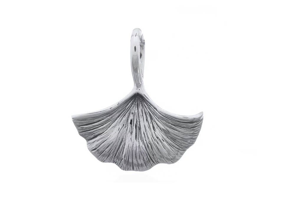 [17507PPL] Sterling silver gingko pendant (Sterling silver)