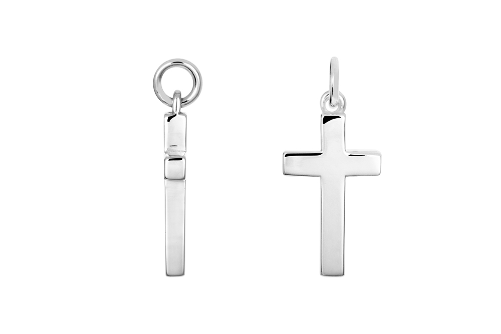 Sterling silver 38x20mm cross pendant