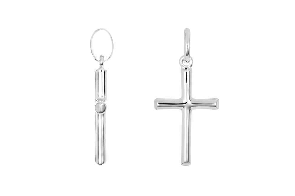 Sterling silver 54x31mm cross pendant