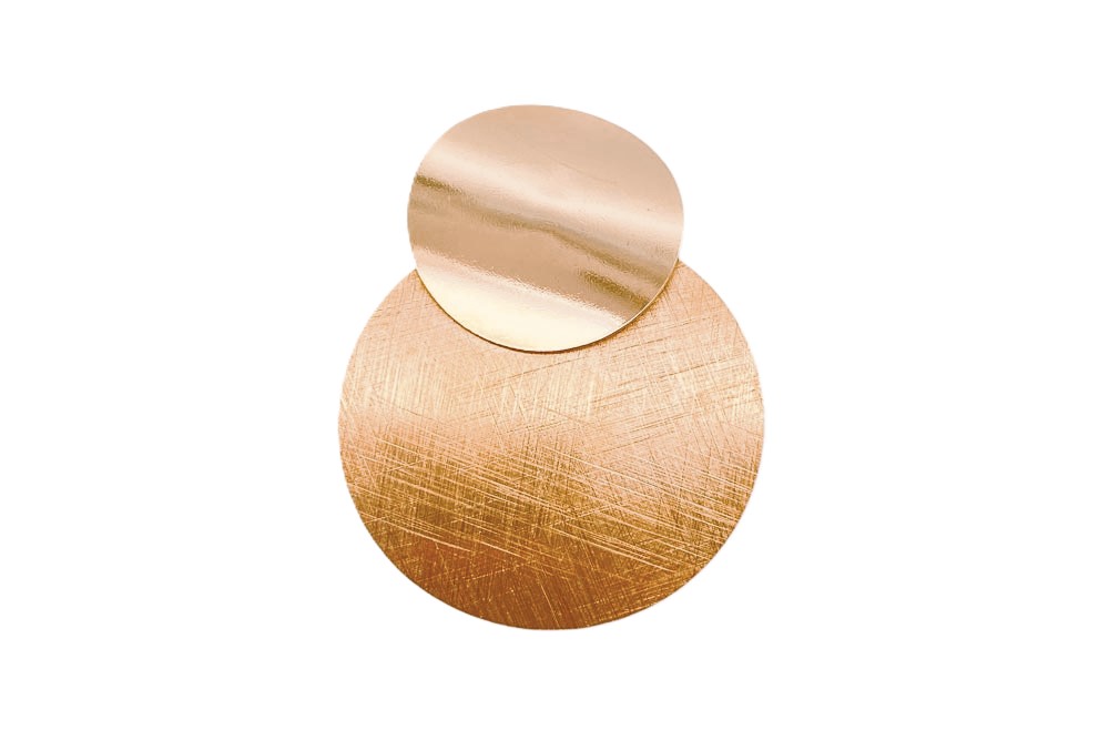 Sterling silver two flat curved circle pendant