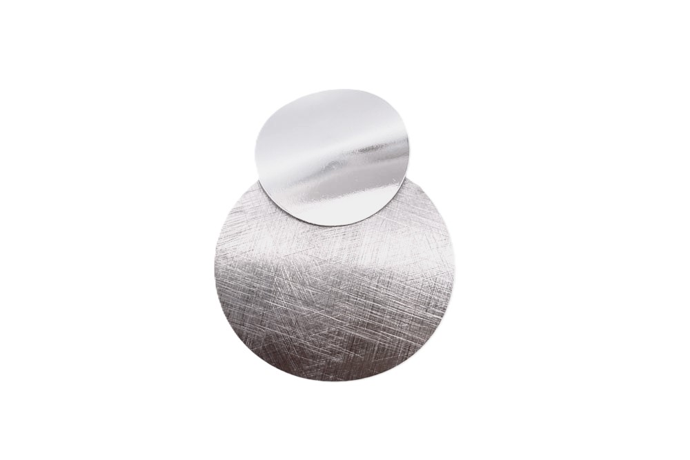 Sterling silver two flat curved circle pendant