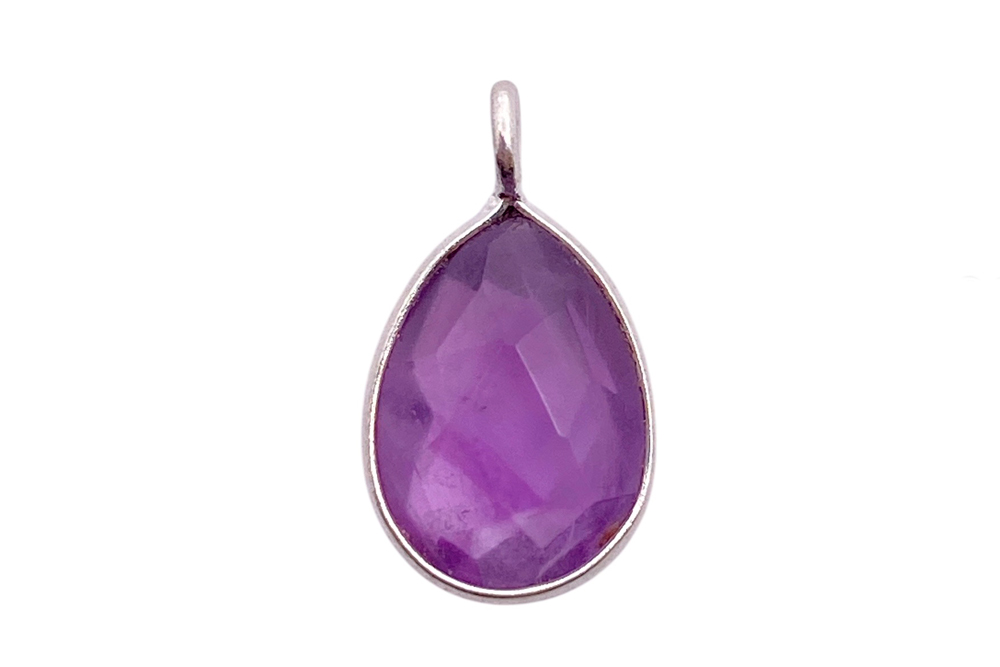 Sterling silver 7x10mm semi precious stones drop charm