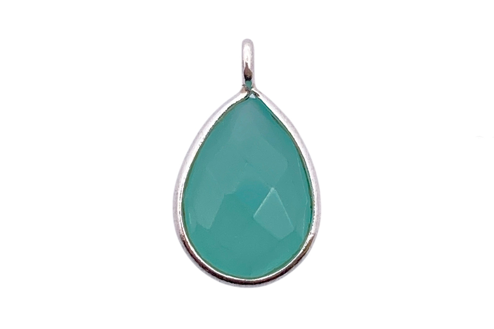 Sterling silver 7x10mm semi precious stones drop charm