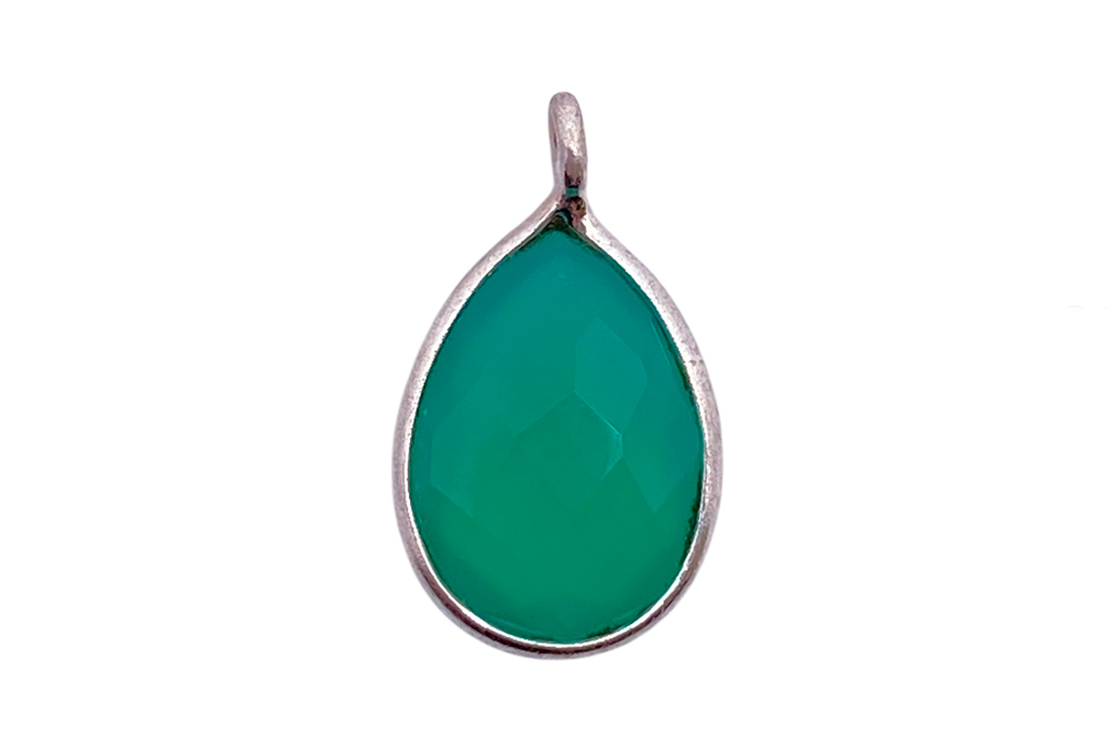 Sterling silver 7x10mm semi precious stones drop charm