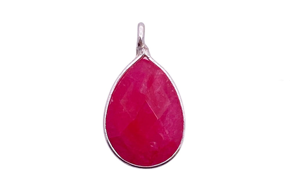 Sterling silver 7x10mm semi precious stones drop charm