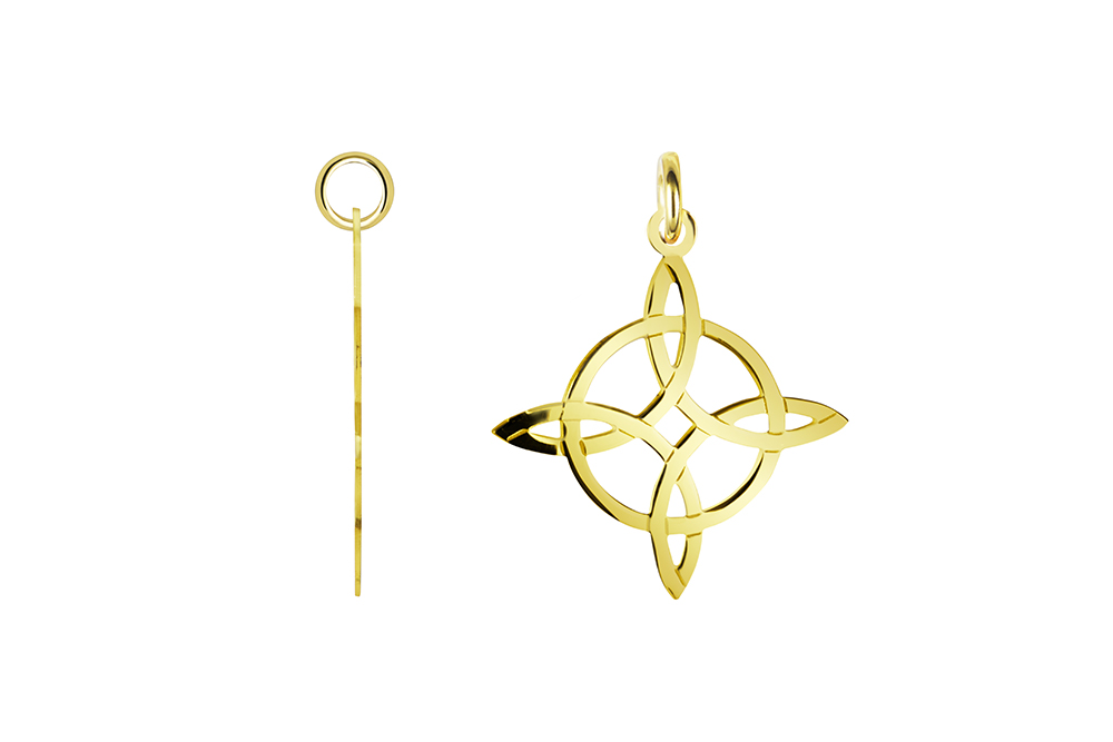 Sterling silver witch knot 20x18mm pendant