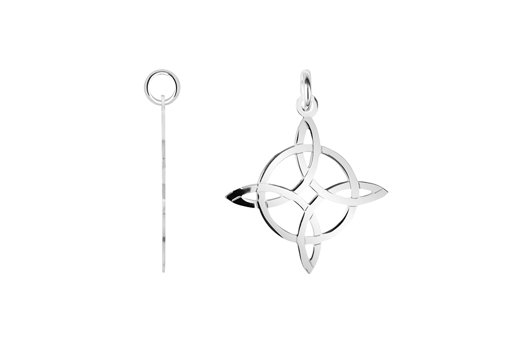 [18112PPL] Sterling silver witch knot 20x18mm pendant (Sterling silver)