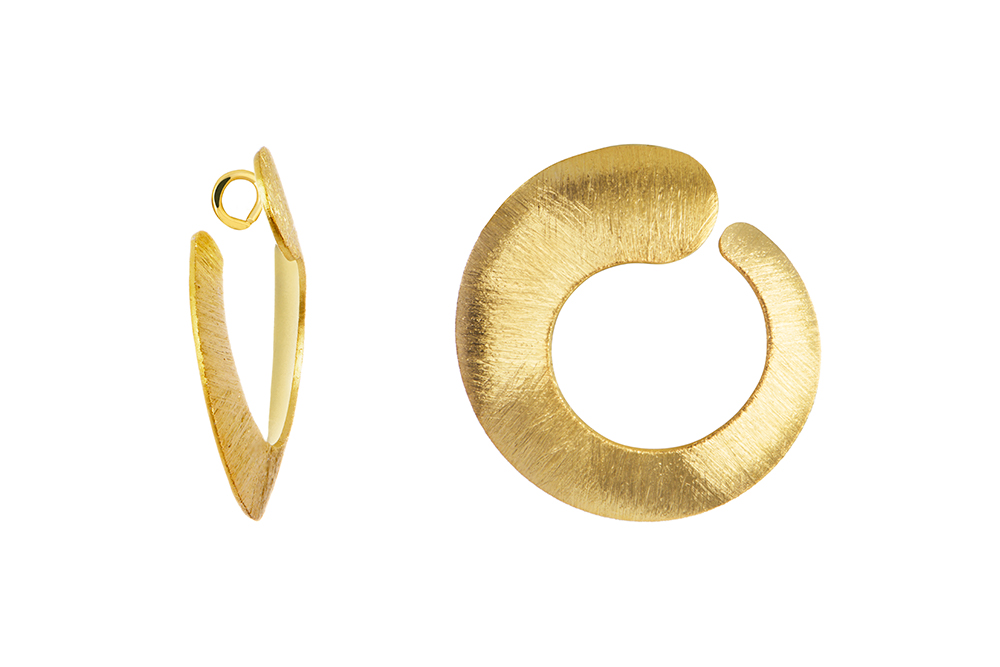 Sterling silver open irregular circle pendant