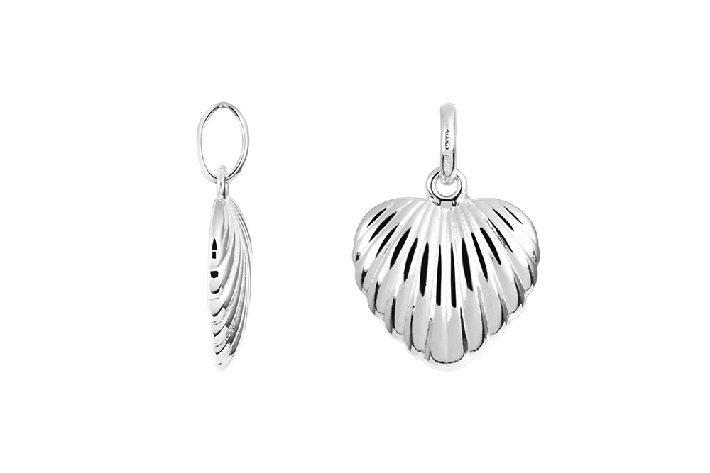 Colgante plata 925 corazón gallonado 16x15mm