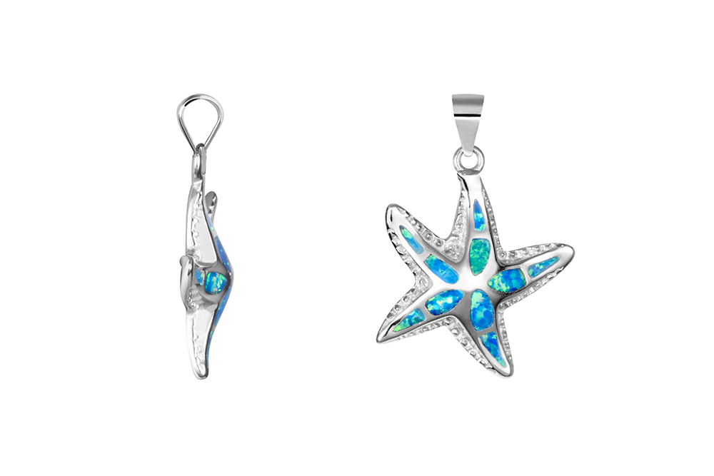 Sterling silver starfish pendant