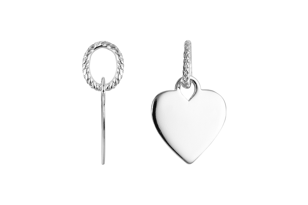 Sterling silver 16x13mm heart design pendant