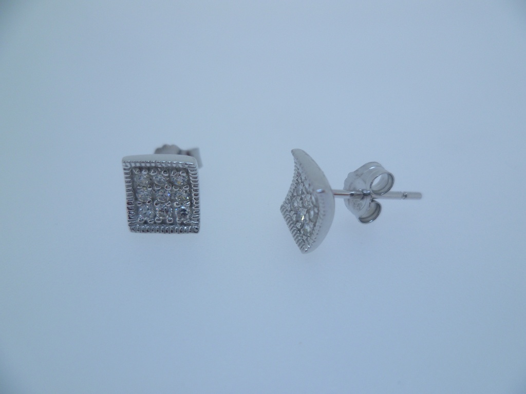 Pendiente plata rodiada cz 