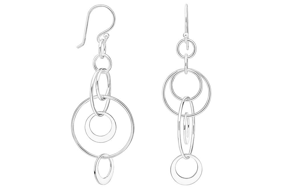 Pendiente plata 925 aros gancho hippie 