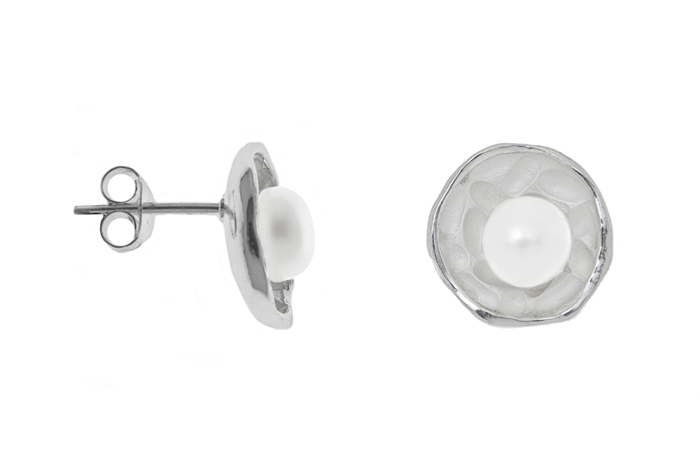 Pendiente plata 925 perla cultivada