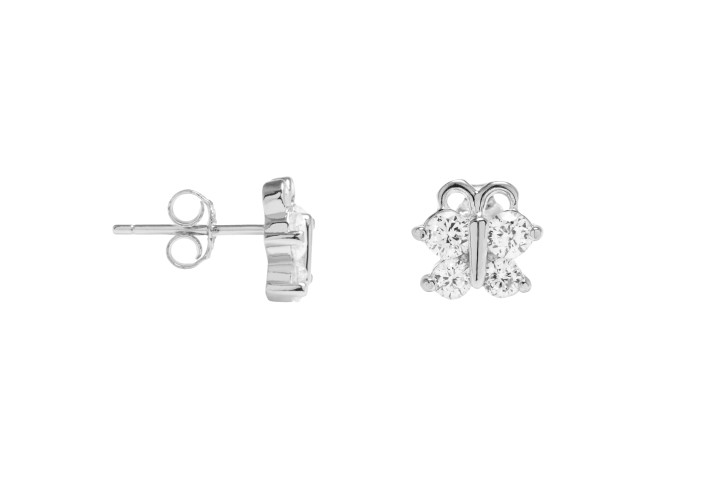 Silver 925 butterfly cz earring